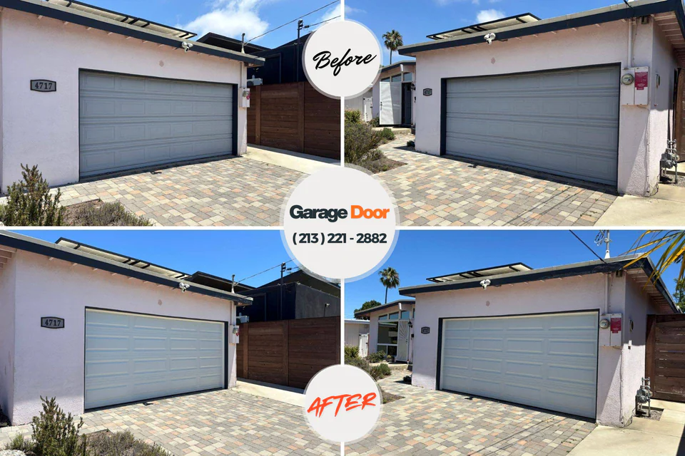 Before and after: garage door repair Sodus Point, NY